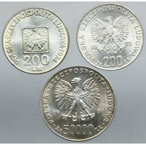 Zestaw, 200 złotych i 50.000 złotych (3 szt.)