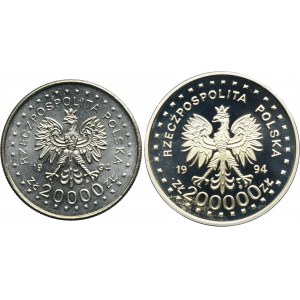 Set, 20,000-200,000 zlotys 1994 200th anniversary of Kosciuszko Uprising (2 pieces).