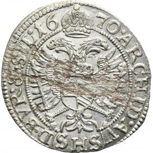 Silesia, Habsburg rule, Leopold I, 3 Kreuzer Breslau 1670 SHS - UNLISTED