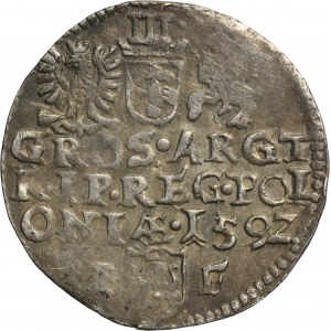 Sigismund III Vasa, 3 Groschen Olkusz 1592 - RARE