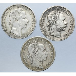 Lot, Austria and Hungary, Franz Joseph I, 1 Florin and 1 Forint (3 pcs.)