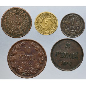 Lot, Sweden, Germany, Russia and Netherlands, Mixed coins (5 pcs.)