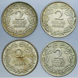 Lot, Germany, Weimar Republic, 2 Mark (4 pcs.)