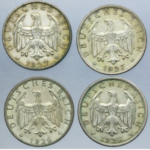 Lot, Germany, Weimar Republic, 2 Mark (4 pcs.)