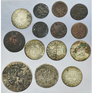 Lot, Poland, Silesia, Livonia and Ducal Prussia, Mixed coins (14 pcs.)