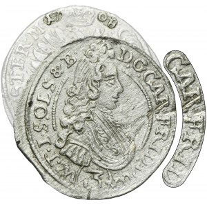 Silesia, Duchy of Oels, Karl Friedrich, 3 Kreuzer Oels 1708 CVL - UNLISTED