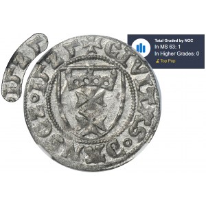 Sigismund I the Old, Schilling Danzig 1525 - RARE - NGC MS63