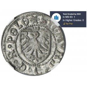 Sigismund I the Old, Schilling Danzig 1525 - RARE - NGC MS63