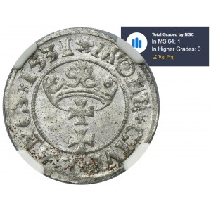 Sigismund I the Old, Schilling Danzig 1531 - NGC MS64