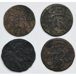 Lot, John II Casimir, Augustus III of Poland and Poniatowski, Schilling Danzig (4 pcs.)