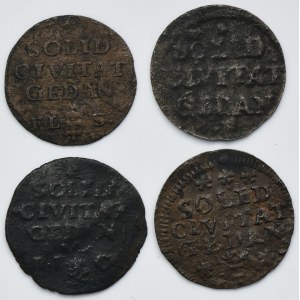 Lot, John II Casimir, Augustus III of Poland and Poniatowski, Schilling Danzig (4 pcs.)