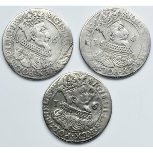 Lot, Sigismund III Vasa, 1/4 Thaler Danzig 1624-1625 (3 pcs.)