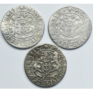 Lot, Sigismund III Vasa, 1/4 Thaler Danzig 1624-1625 (3 pcs.)