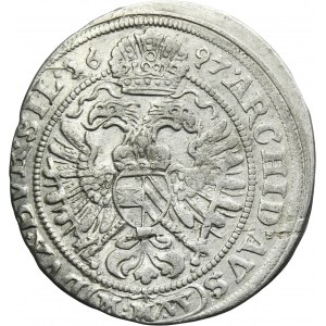 Silesia, Habsburg rule, Leopold I, 3 Kreuzer Breslau 1697 MMW