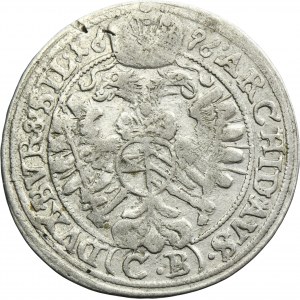 Silesia, Habsburg rule, Leopold I, 3 Kreuzer Brieg 1696 CB - UNLISTED