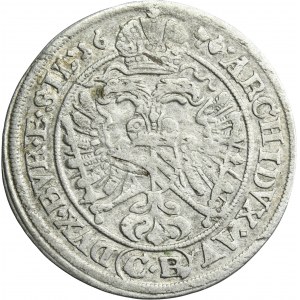 Silesia, Habsburg rule, Leopold I, 3 Kreuzer Brieg 1696 CB