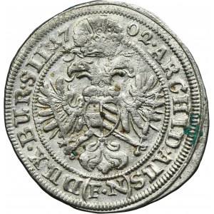 Silesia, Habsburg rule, Leopold I, 3 Kreuzer Oppeln 1702 FN - UNLISTED