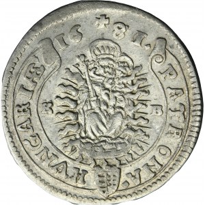 Hungary, Leopold I, 15 Kreuzer Kremnitz 1681 KB
