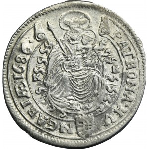 Hungary, Leopold I, 15 Kreuzer Kremnitz 1686 KB