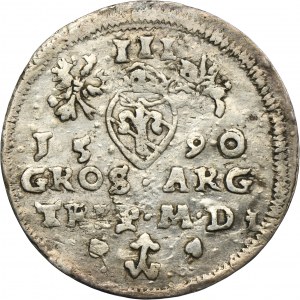 Sigismund III Vasa, 3 Groschen Vilnius 1590 - RARE