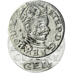 Stephen Bathory, 3 Groschen Riga 1584 - high crown - RARE, ovestruck GEN
