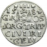 Stephen Bathory, 3 Groschen Riga 1584 - high crown - RARE, ovestruck GEN