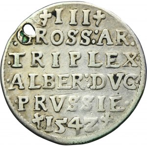 Duchy of Prussia, Albrecht Hohenzollern, 3 Groschen Konigsberg 1542 - PRVSS