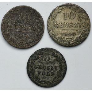 Lot, Kingdom of Poland, 5 groschen and 10 groschen (3 pcs.)