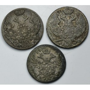 Lot, Kingdom of Poland, 5 groschen and 10 groschen (3 pcs.)