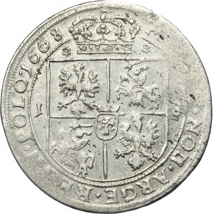 Jan Kazimierz, Ort Kraków 1668 TLB - RZADKI, Wappen Leliwa