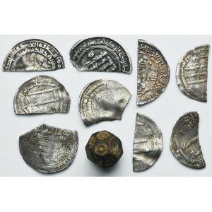 Lot, Abbasids, Dirhams and weights (10 pcs.)