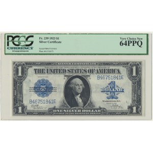 USA, Silver Certificate, 1 Dollar 1923 - Woods & Tate - PCGS 64 PPQ