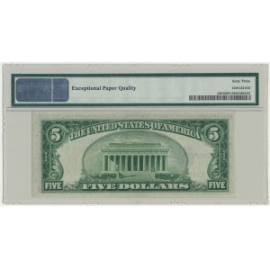 USA, Strieborné certifikáty so žltou pečaťou Severná Afrika, 5 USD 1934 - A - Julian &amp; Morgenthau - PMG 63 EPQ