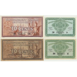 French Indochina, 5-10 Cents (1939-42) (4 pcs.)