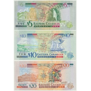 Eastern Caribbean, 5-20 Dollars (2003-15) (3 pcs.)