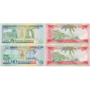 Eastern Caribbean, 1-10 Dollars (1988-2008) (4 pcs.)