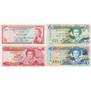 Eastern Caribbean, 1-10 Dollars (1965-2003) (4 pcs.)