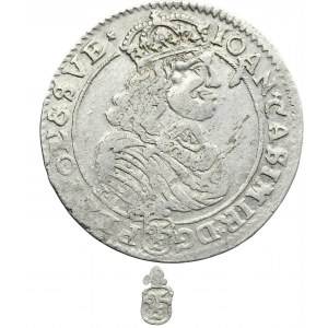 John II Casimir, 1/4 Thaler Bromberg 1668 TLB - RARE, flower