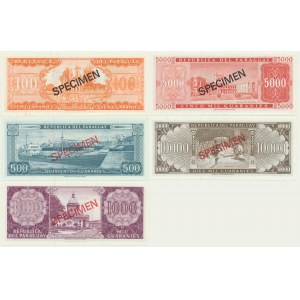 Paraguay, 100-10.000 Guaranies (1963) (5 pcs.) - SPECIMEN