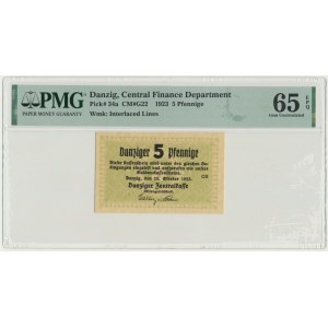 Danzig, 5 Pfennige 1923 - October - PMG 65 EPQ