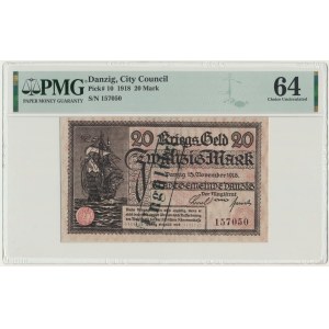 Danzig, 20 Mark 1918 - PMG 64