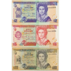 Belize, série de $1-10 (2007-16) (3 pièces).