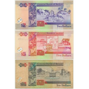 Belize, série de $1-10 (2007-16) (3 pièces).