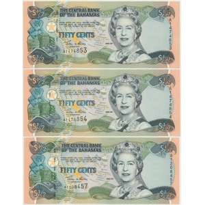 Bahamas, 50 Cents 2001 (3 pcs.) - close numbers