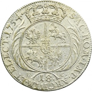Augustus III of Poland, 1/4 Thaler Leipzig 1754 EC - RARE