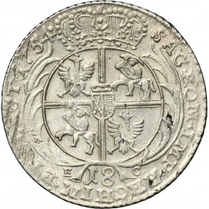 Augustus III of Poland, 18 Groschen Leipzig 1754 EC