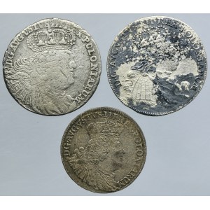 Lot, Augustus III of Poland, 1/4 Thaler and 6 groschen (3 ps.)