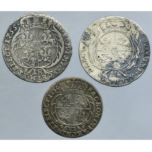 Lot, Augustus III of Poland, 1/4 Thaler and 6 groschen (3 ps.)