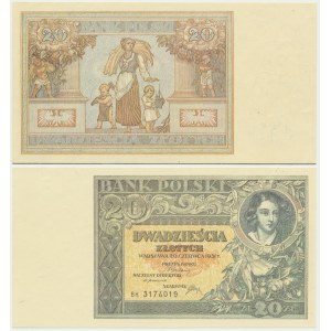 Wydruki jednostronne, 20 złotych 1931 - (2 szt.) -