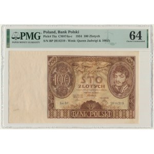 100 złotych 1934 - Ser. BP. - bez dodatkowych znw. - PMG 64